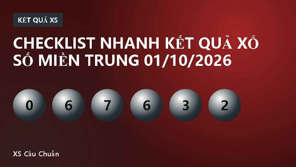 Checklist nhanh kết quả xổ số miền Trung 01/10/2026